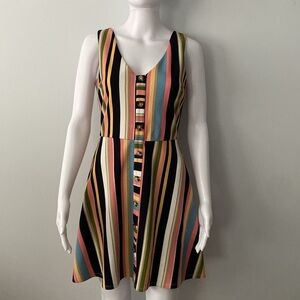 BCX Bright Color Stripe Sun Dress